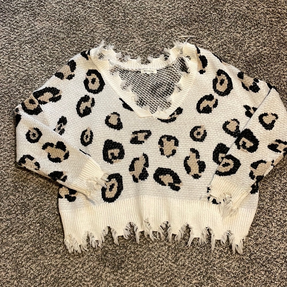 Fringed crop sweater